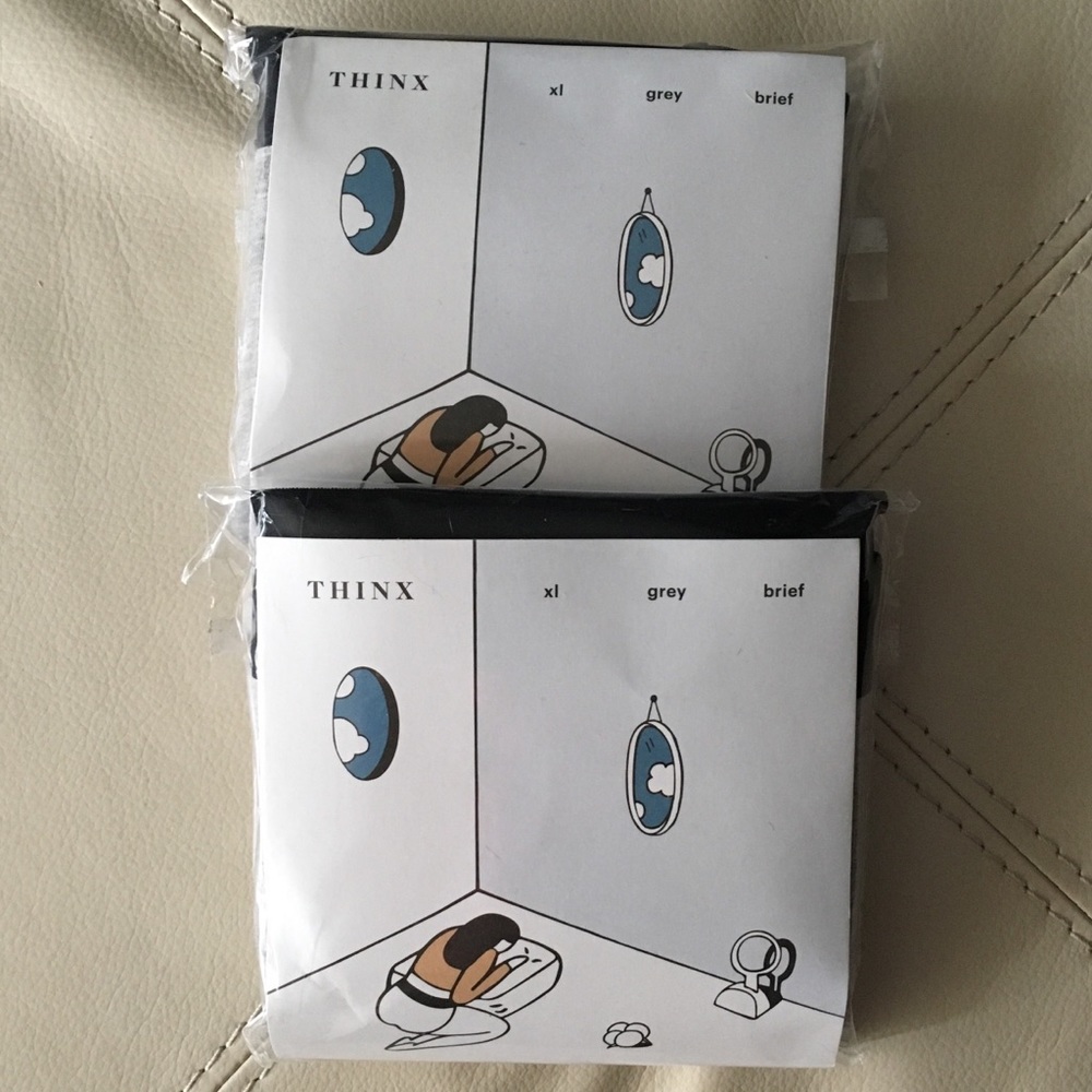 Two Thinx (period panties) XL grey cotton briefs